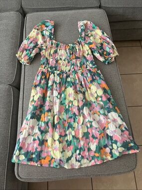 GAP  Floral Puff-Sleeve Dress